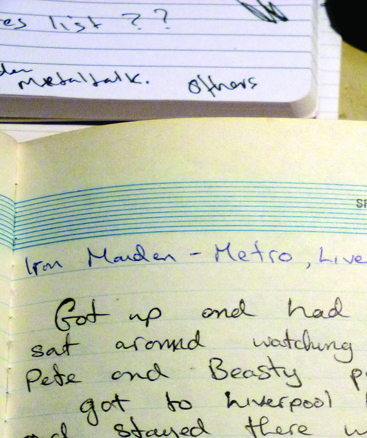 A page from Loopy’s original 1979 diary